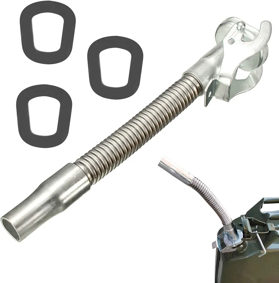 Boquilla para Bidón de Gasolina, Boquilla Flexible de Vertido para Automóvil para Tanque de Combustible de 5L 10L 20L con 3 Juntas, para Tanques de Gasolina y Diésel