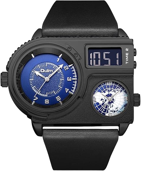 Avaner Reloj de Pulsera para Hombre, Esfera Grande, Cuarzo, analógico, con Tres Caras, de Acero Inoxidable, con Malla de Metal, Resistente, subesferas para Hombre, tamaño Grande