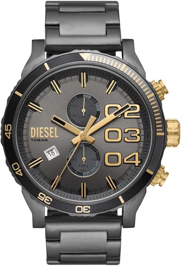 DIESEL Cronógrafo de cuarzo masculino con pulsera doble hacia abajo 2.0 Chrono DZ4614