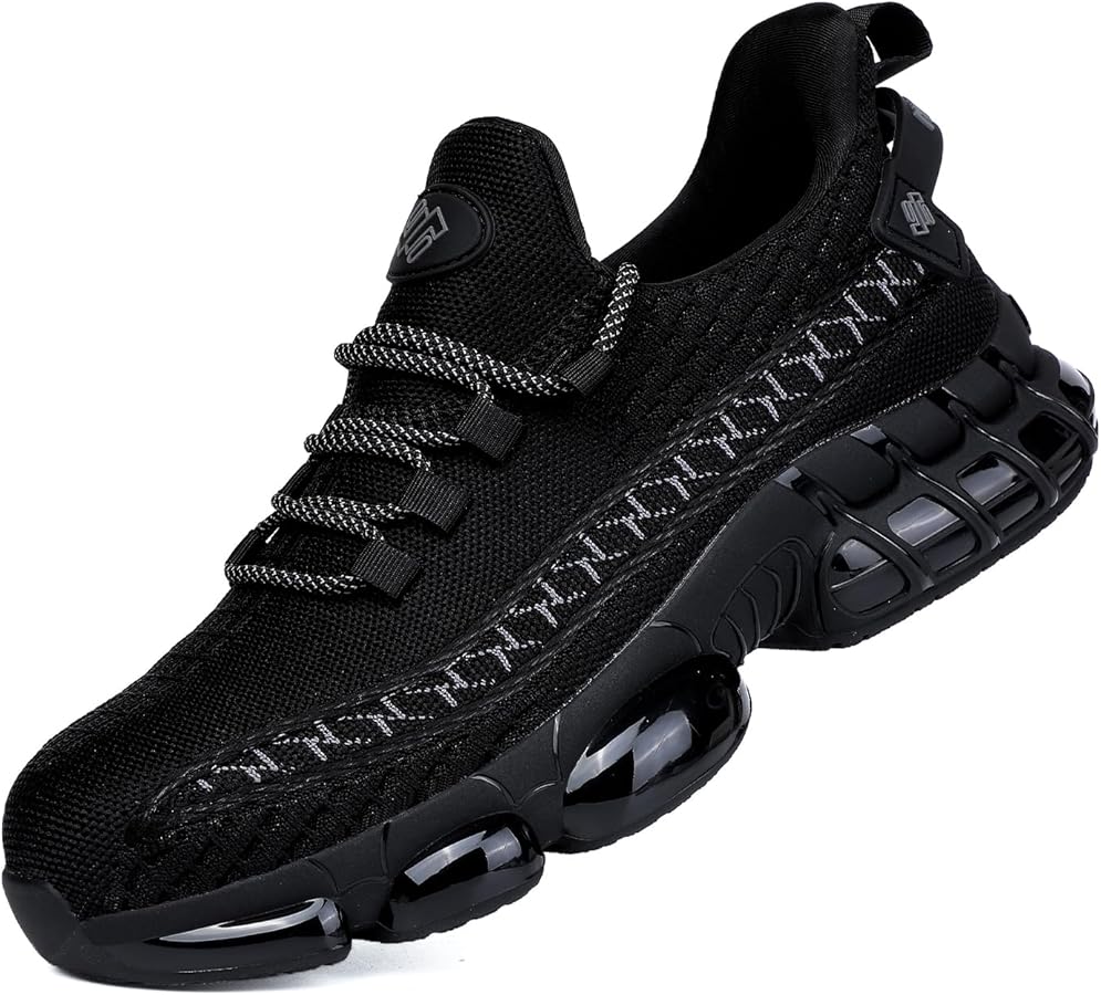 NIFOFISE Steel Toe Sneakers for Men Women Indestructible Work Shoes Lightweight Comfortable Safety Slip-Resistant Composite Toe Shoes for Construction and Industry Zapatos de Trabajo para Mujer