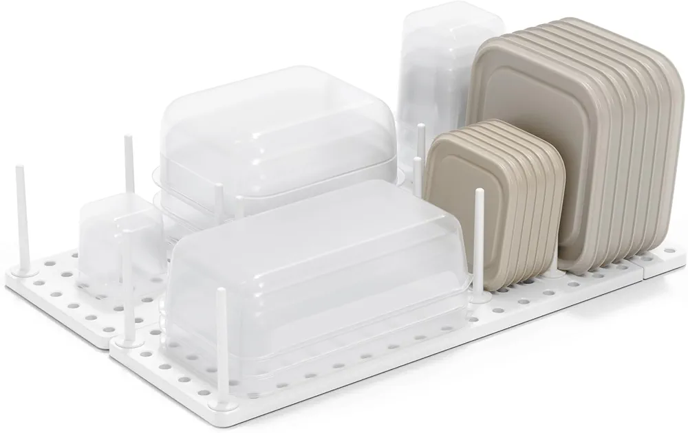 Umbra Peggy Bandeja organizadora para Utilizarse en alacenas, repisas o cajones-Sistema de Almacenamiento Ajustable, Blanco, 2
