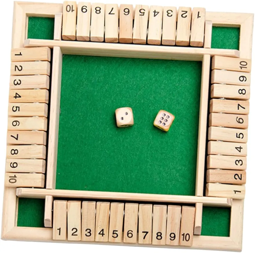 TOYANDONA Cerrar El Juego De La Juego De Madera para Cerrar La Bar Fiesta Ocio Juegos De Juego De Flop De Cuatro Caras De Madera Cajas Número Bambú De Juego Niño