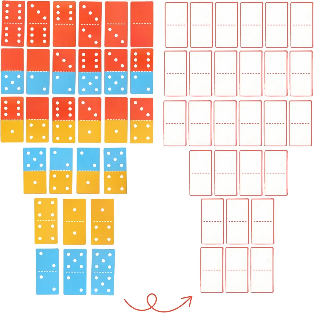 Sodertex LOOLIPO - Juegos para Crear 2 EN 1 - Dominos - 28 dominós - 4,5 x 9 cm - Juegos educativos - Ocio Creativo - Actividad Manual - L630930