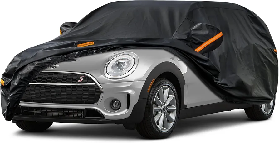Kayme Funda Coche Exterior, Compatibles con Mini Clubman (2010-2024), Cubierta para Coche Impermeable Transpirable Anti-UV Antipolvo de 7 Capas, Cubre Coche con Forro de Algodón.