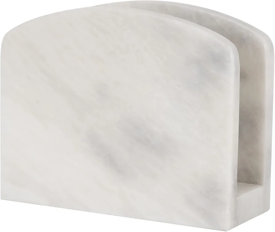 Radicaln Servilletero de mármol blanco hecho a mano, para mesa de comedor. Sencillo y moderno servilletero para encimera de cocina. Como portautensilios, decoración del hogar y para servilletas de bar