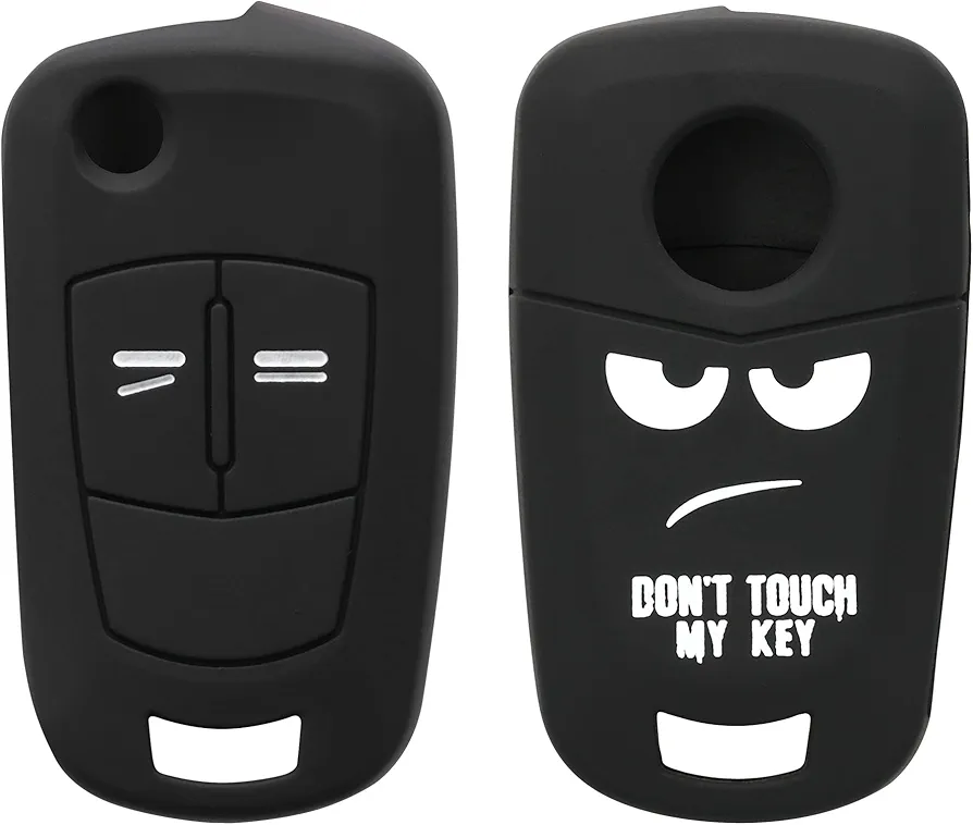 kwmobile Carcasa Compatible con Llavero de Opel Vauxhall Llave de Coche Plegable de 2 Botones Funda - Funda para Mando de Coche de Silicona - Blanco/Negro