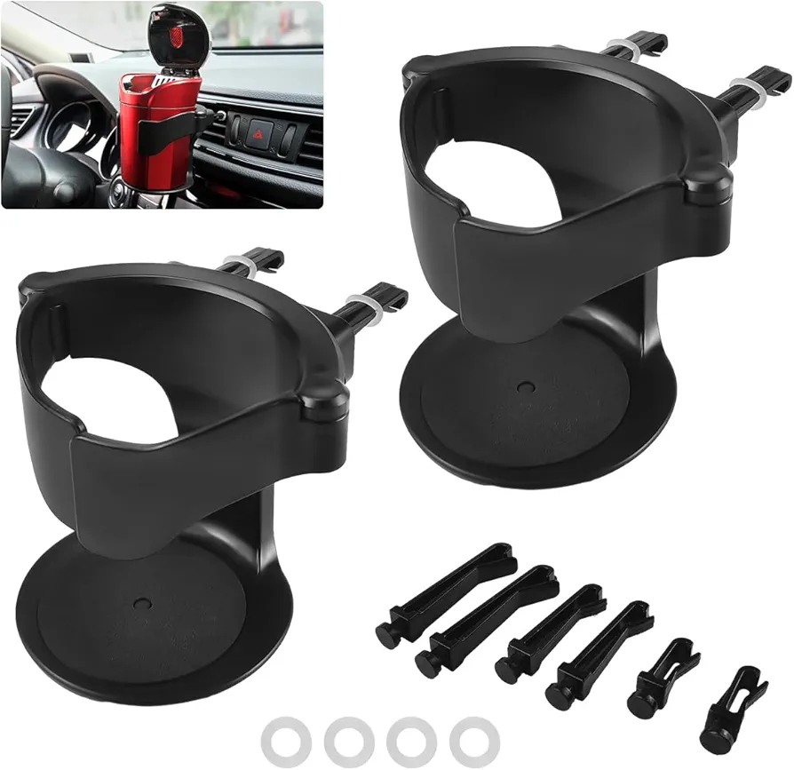 2 Pcs Portavasos Coche, Portavasos Coche Ajustable Universal, Multifuncional Portavasos para Automóvil para Botella Termo Taza Bebida Cenicero