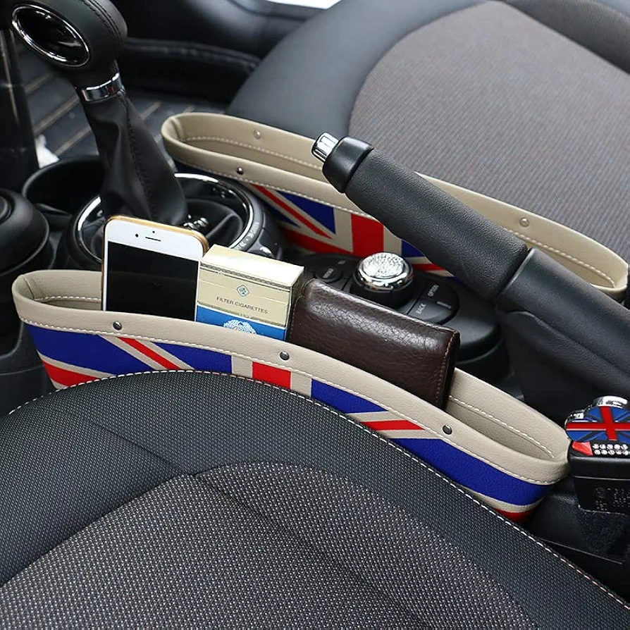 Sunshine Fly 2 unids Asiento de Coche Gap Caja de Almacenamiento de Bolsas Anti-Fugas Para Mini Cooper Countryman Clubman R55 R56 R57 R58 R59 R60 R61 AUTO Accesorios