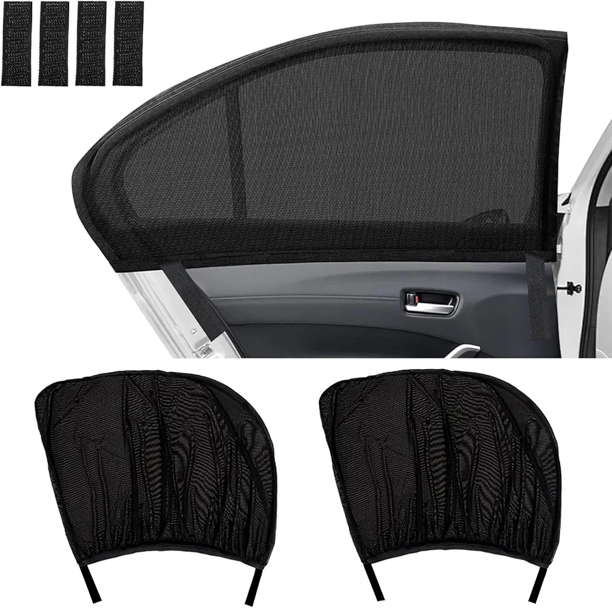 2 Piezas Parasoles Ventana de Coche, Cortina Solar Infantil para Automóviles, Cortina de Sombra para Ventanas Laterales de Coches, Protección contra Rayos Ultravioleta, Fácil de Instalar