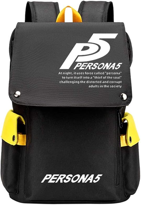 WANHONGYUE Persona 5 Juego Cosplay Backpack Rucksack Mochilas Escolar Bolsa de Escuela Mochila para Portátil 15.6 Pulgadas Amarillo / 1