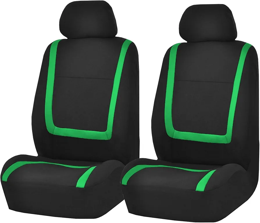 FH GROUP Juego de Fundas de Asiento Delantero de Tela para Asientos de Coche de Respaldo bajo con reposacabezas extraíble, Ajuste Universal, Fundas de Asiento de automóvil, Fundas de Asiento de