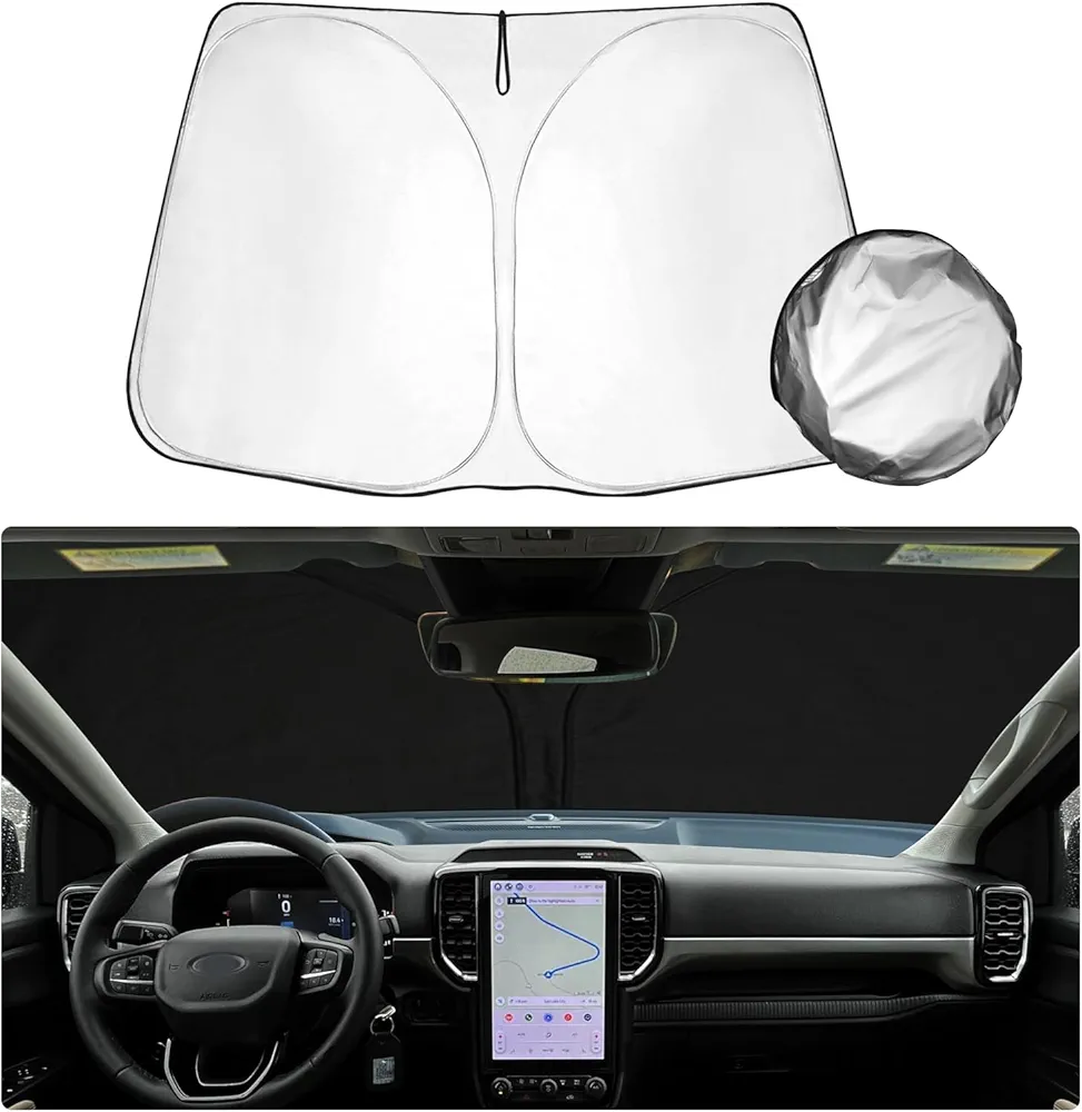 SHAOHAO Compatible con Ford Ranger T9 XL XLT 2023 2024 2025 Parasol Tejido Plegable Parasol UV y Protección contra el Calor Parasol Ford Ranger wildtrak Accesorios Ford Ranger 2023