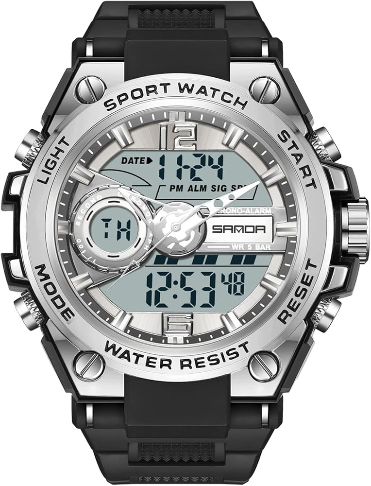 RORIOS Relojes Digital para Hombre Deportivos Relojes de Pulsera con Alarma Reloj Multifuncional Militar para Hombre