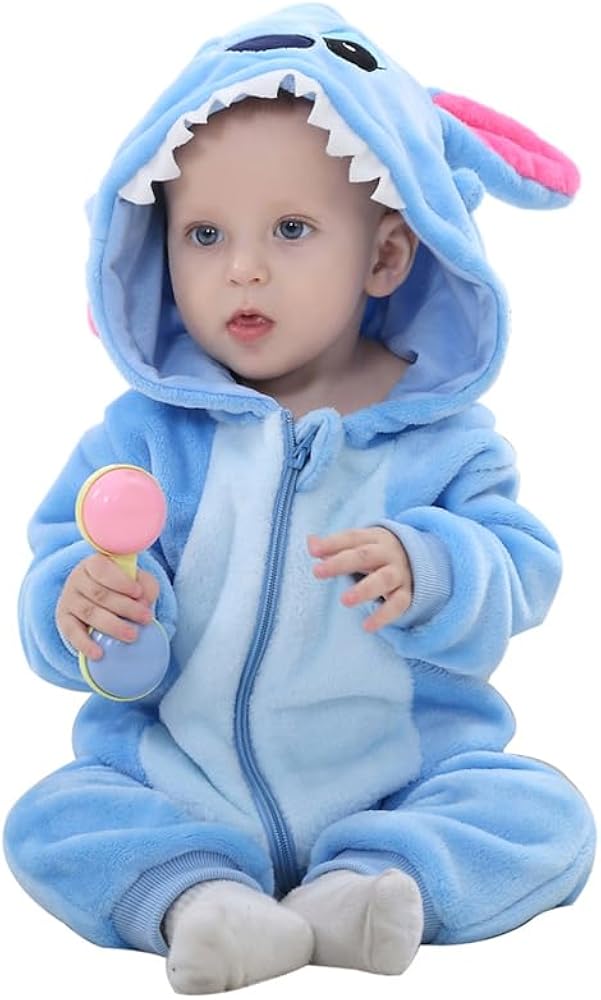 YloveM Mameluco de bebé Unisex Otoño Invierno Pijamas con Capucha Estilo Animal Traje de Cosplay de Franela