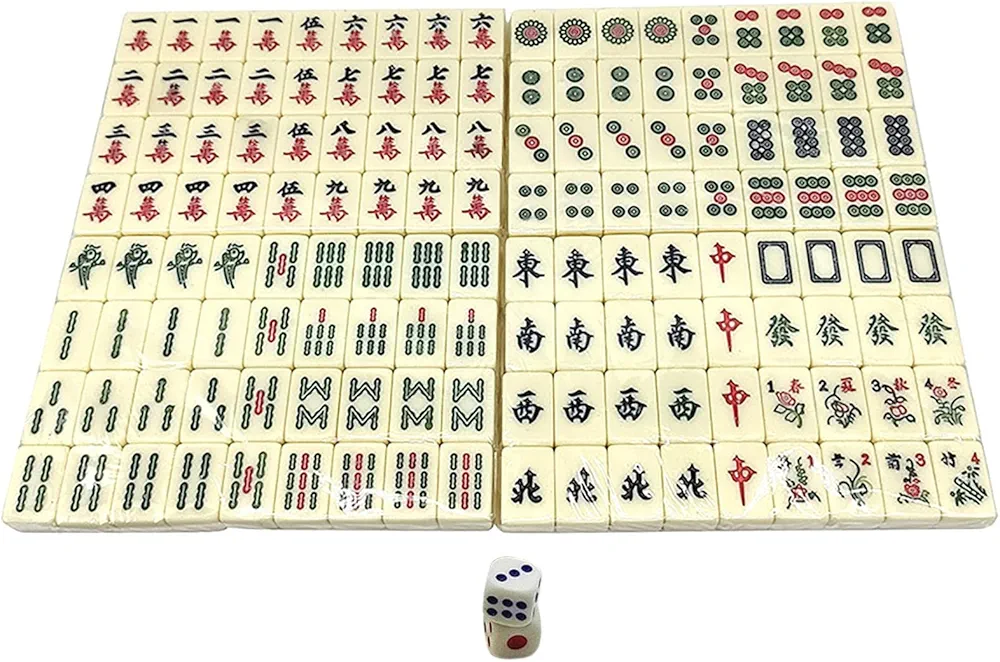 HEYCE Juegos de Mahjong | Juego de Mahjong Chino en Miniatura con 144 fichas | Portátil y Compacto, Suministros para Viajes, Amigos, Familia, Ocio, Juego, Fiesta, Regalo para Mujeres y Hombres