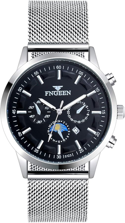 SUPBRO Reloj Analógico de Cuarzo con Correa en Acero Inoxidable Relojes Hombre Relojes de Pulsera Fecha