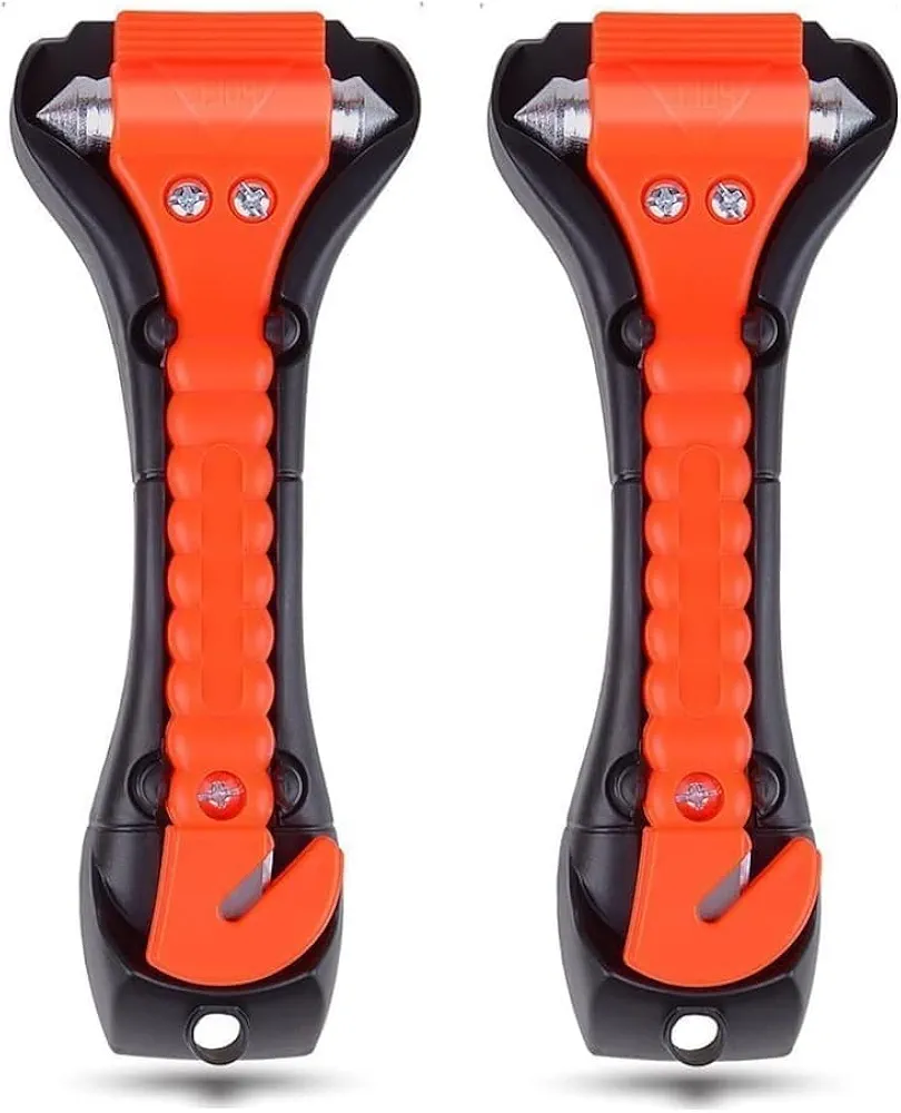 QHFlashbuy Martillos de Emergencia 2 En 1,2 Piezas Cortador Cinturón de Seguridad y Martillo Rompecristales Emergencia,Martillos de Seguridad Automóvil para Automóvil,Autobús
