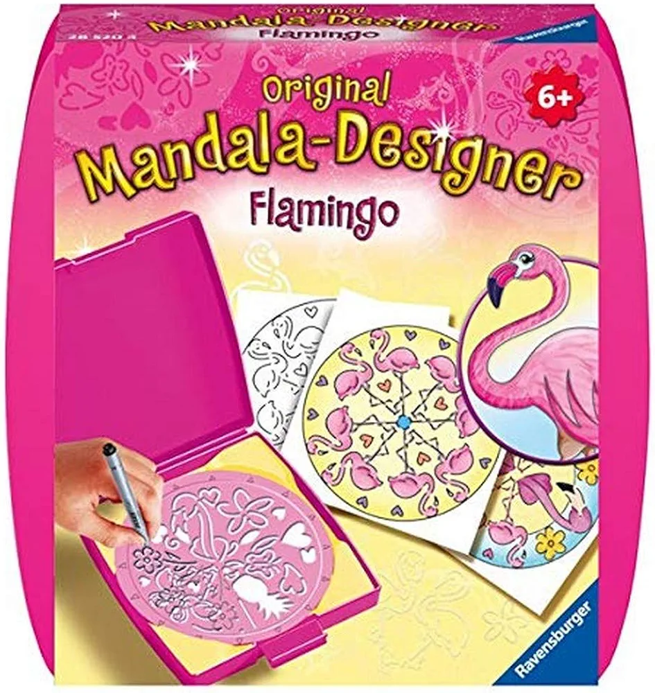 Ravensburger- Mandala-Mini-Flamingo Ocio Creativo, Color Blanco (28520)