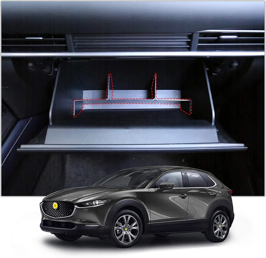 CDEFG Compatible con Mazda CX30 CX-30 2019-2022 2023 Coche Reposabrazos Central Guantera Almacenaje CX-30 Organizador Estante Guantera Glove Box Organizer Container CX30 Accesorios