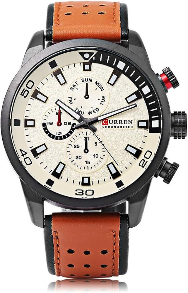 CURREN 8245 Reloj para Hombre Moda Casual Business Calendario Completo Relojes de Pulsera Superficie Creativa