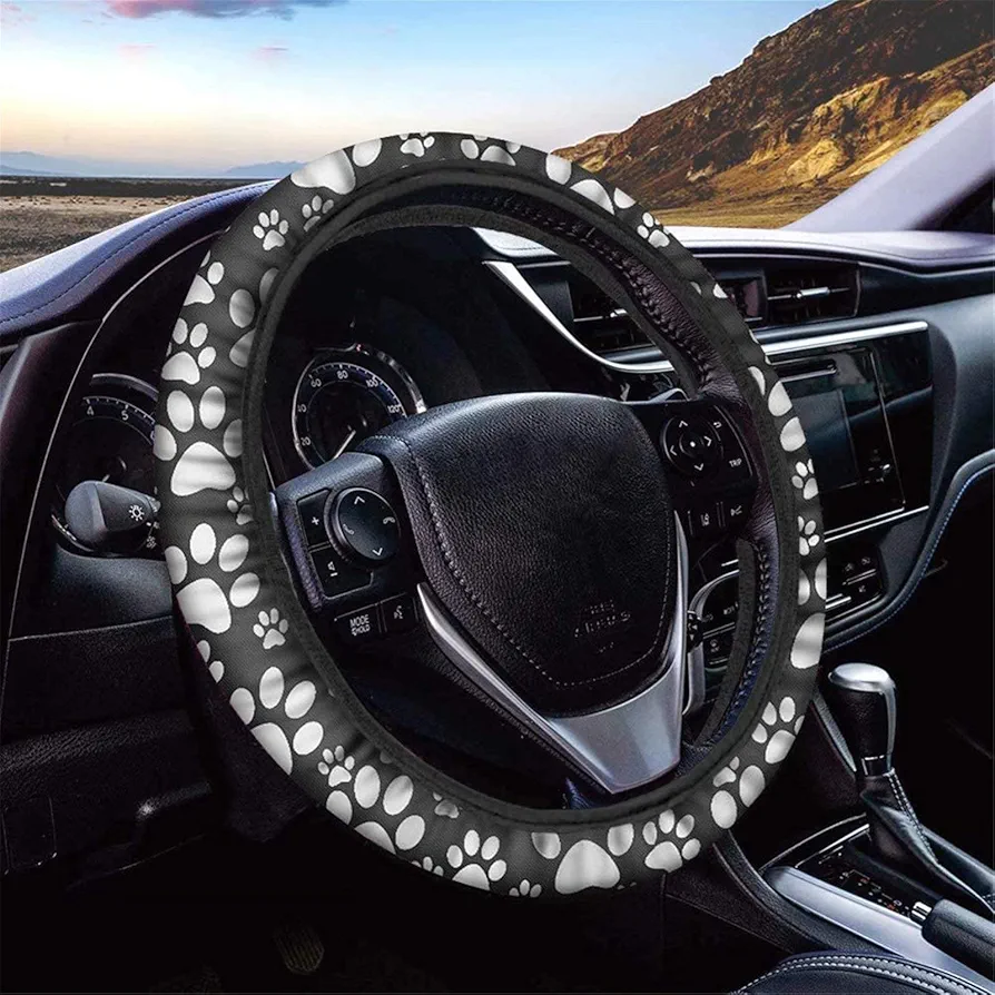 Dolyues Lindas fundas para volante de automóvil con diseño de patrón para mujeres, adultos, niñas, hombres, modernas, cubierta de volante de moda, accesorios de decoración interior de automóvil