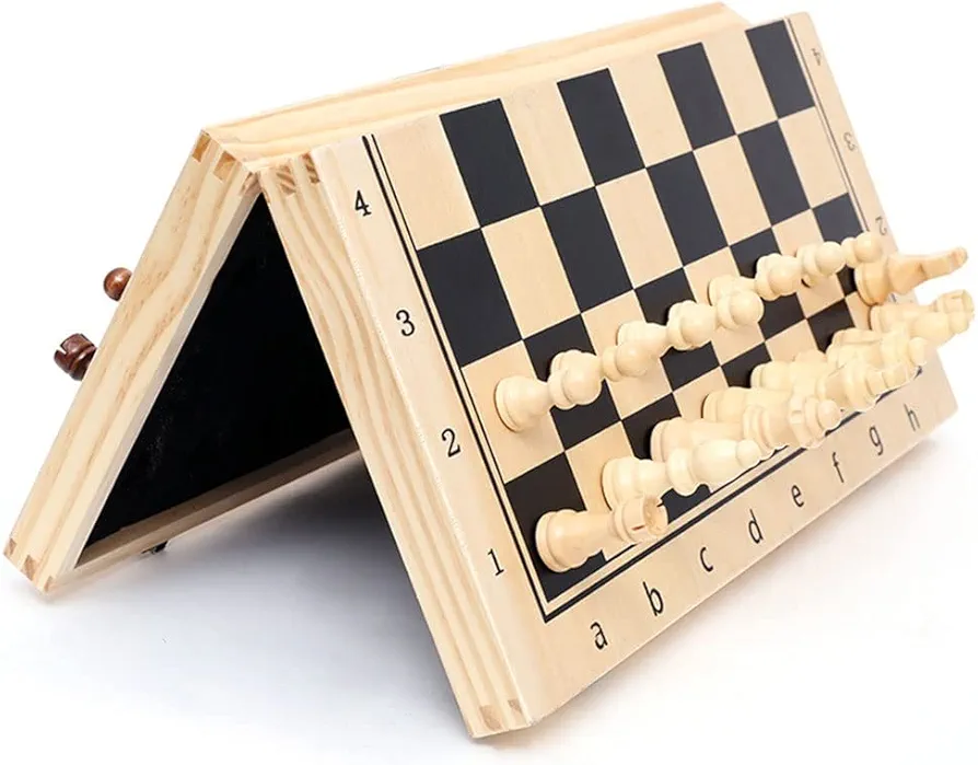 Ryakos Ajedrez Internacional Juego de ajedrez de Madera Maciza Portátil Plegable Tablero de ajedrez magnético de Ocio y Juegos de Cartas magnético Adecuado for Mesa Tablero Ajedrez J