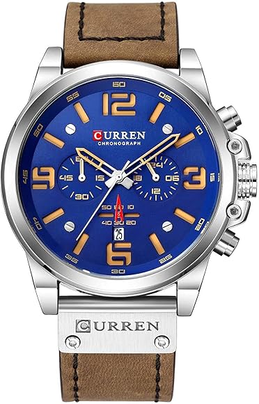 Reloj de pulsera para hombre, cronógrafo, clásico, negro, casual, de acero inoxidable, resistente al agua, con fecha, analógico, de cuarzo, multifunción, militar