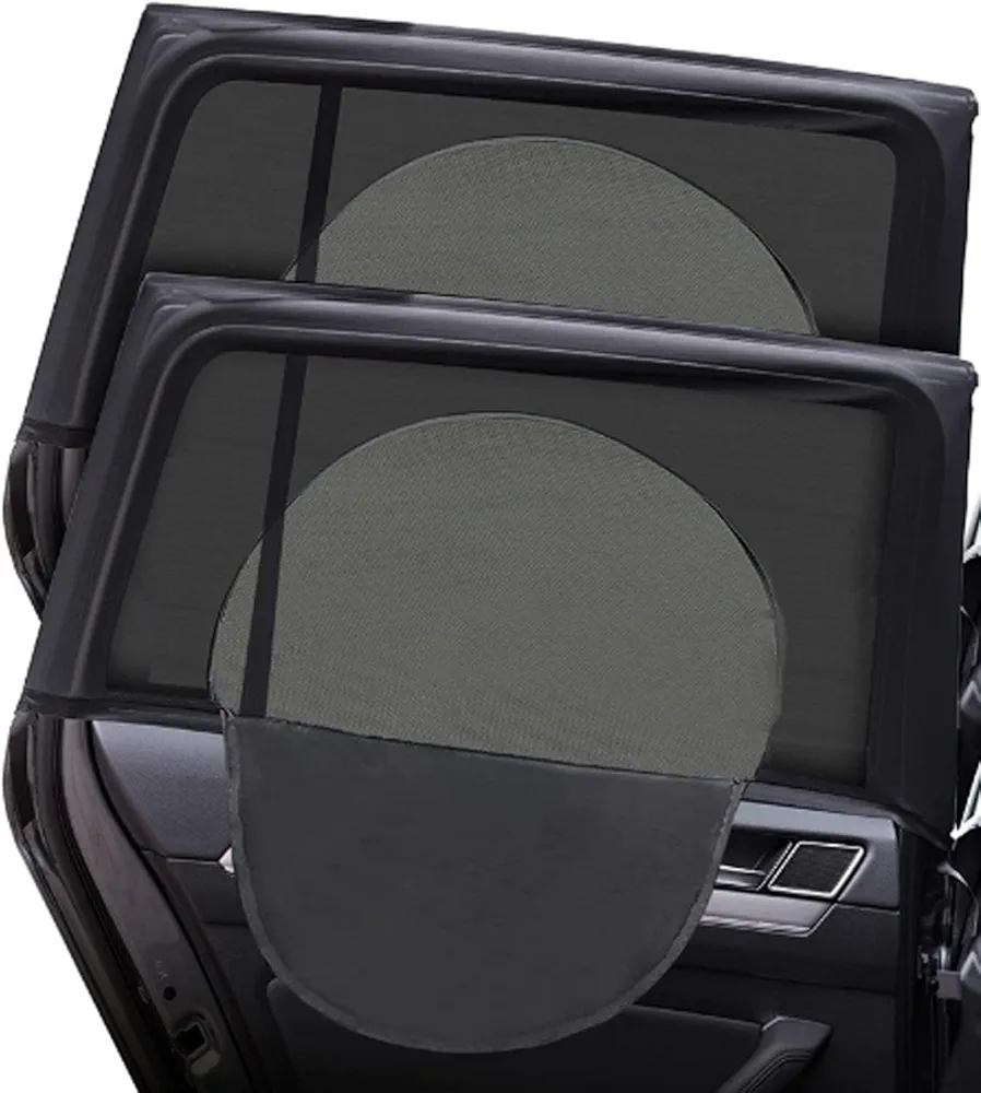 2Pcs Lateral Ventana Coches Trasero Sombrilla, Parasol de Coche, Mosquitera Ventana Coche, Parasol Ventana Coche Laterales, Parasol Coche Infantil Lateral, Proteccion para Ninos y Mascotas