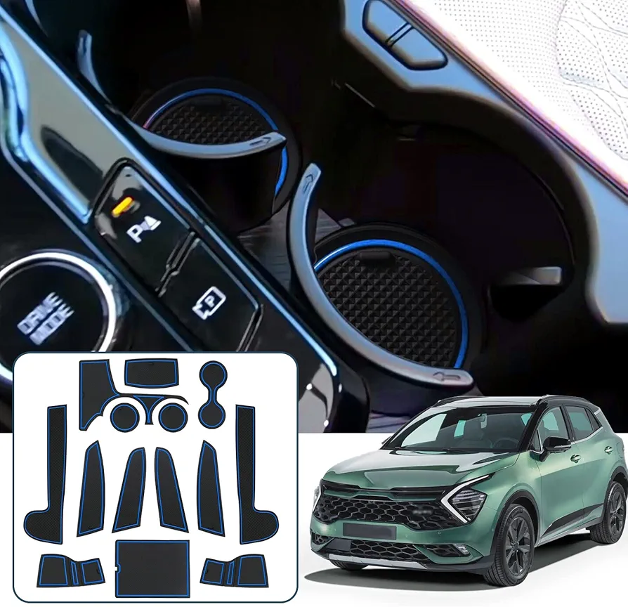 Ruiya Compatible con Kia Sportage NQ5 2022-2024 2025 (Automáticos) Alfombrillas Antideslizantes, Alfombrillas para Ranuras de Puerta Alfombrillas de Goma para Coche Sportage Accesorios