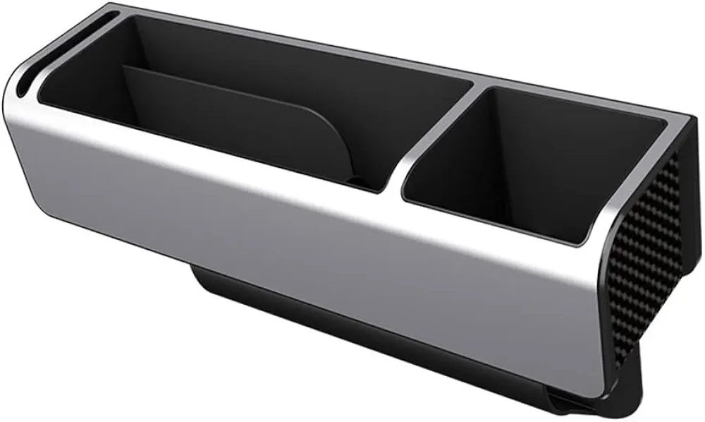 Organizador Gap Asiento Coche,MoreChioce Caja de Almacenamiento Gap Organizador de Espacios para Asientos de Automóvil para Llaves de Teléfono, Monedas, Tarjetas, Bolígrafos,Plata