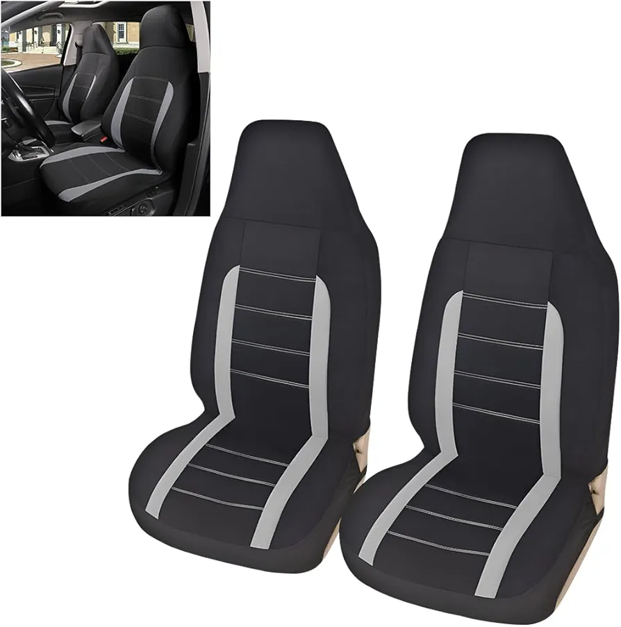 Adunsiaoto 2 Piezas Fundas De Asiento De Coche para Asientos Delanteros, Funda Asiento Coche Asientos Delanteros Impermeable, Tamaño Universal Protectores Set para Automóvil Camión Furgoneta SUV