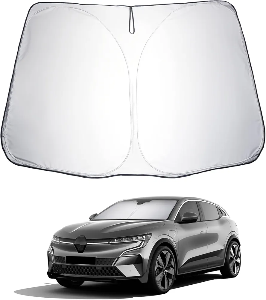 LUWU Compatible con Renault Megane E-Tech 2022 2023 2024 2025 Parasol Coche Delantero Parasol Plegable con una Bolsa de Almacenamiento Renault Accesorios