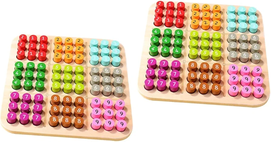 Abaodam 2 Juegos Bola de Sudoku Juego de Sudoku para niños acertijo matemático Juguete Cerebral Juguetes Madera Juguetes de Madera Juego de sudokus Juguete de Ocio para niños Colorful