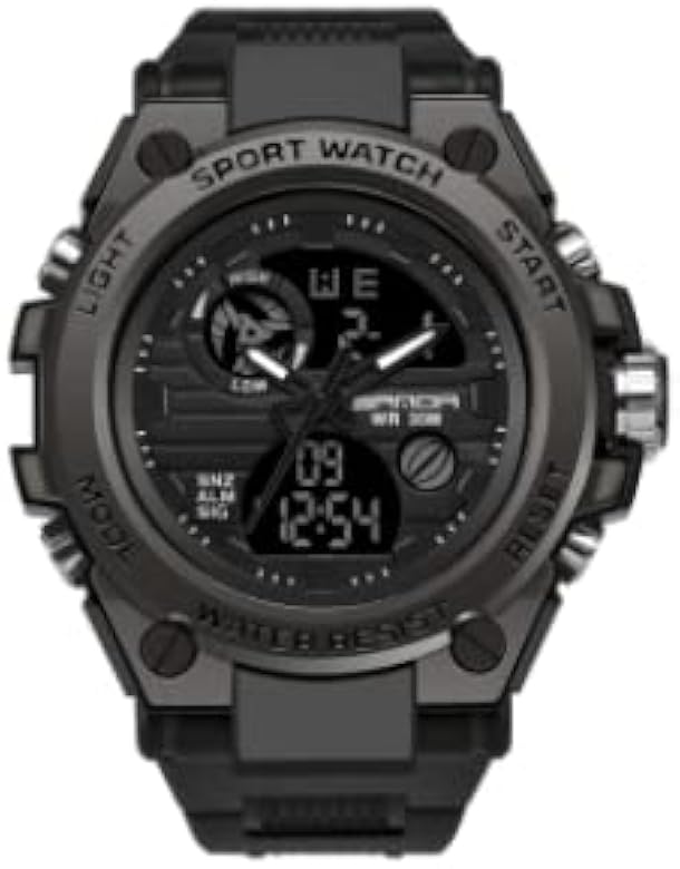 Omana Reloj deportivo digital para hombre, estilo G, impermeable, pantalla grande de 53 mm, táctico, militar, deportes al aire libre, reloj de pulsera para hombre (negro), negro, Deportes/militares