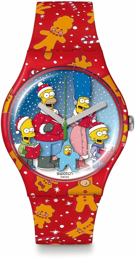 Swatch Reloj para The Simpsons New Gent SUOZ361 Wondrous Winter Wonderland, Pulsera