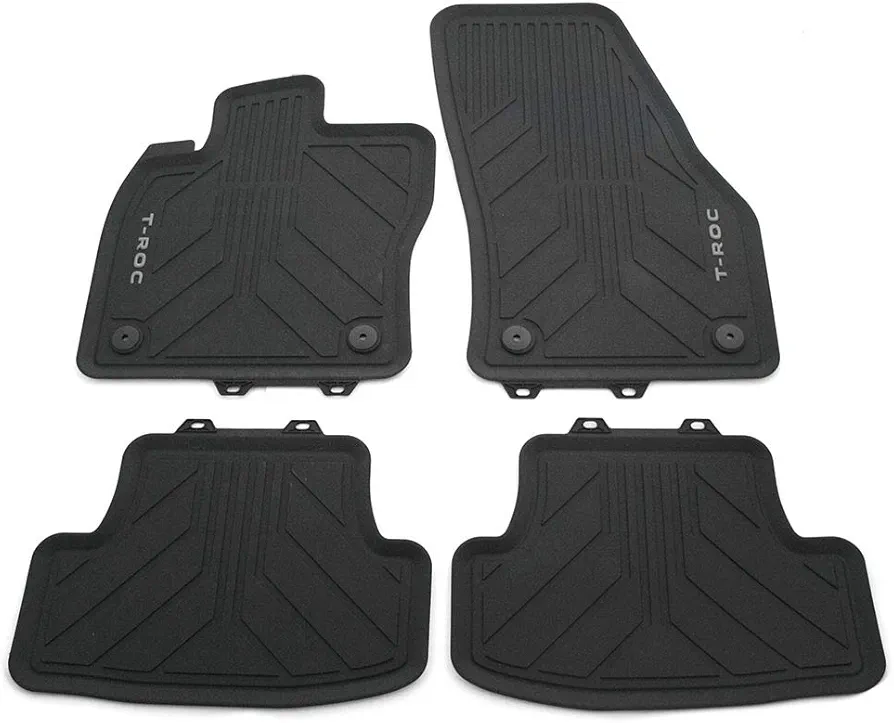 Volkswagen 2GC06150082V Alfombrillas de Goma para Todas Las Condiciones climáticas, 4 Alfombrillas de Goma, para VW T-ROC Cabrio