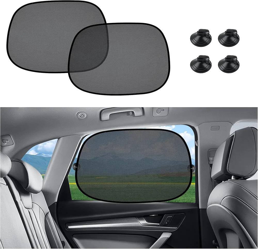 2 Piezas Plegable Parasol Coche para Ventana Lateral,Protector Solar Coche para Proteger del Sol & Refrescar,Universal Accesorios Coche Interior Parasol Ventana Coche (Ventana Lateral)