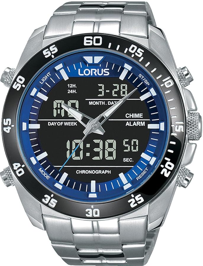 Lorus Reloj Analógico-Digital para Hombre de Cuarzo con Correa en Metal RW629AX5