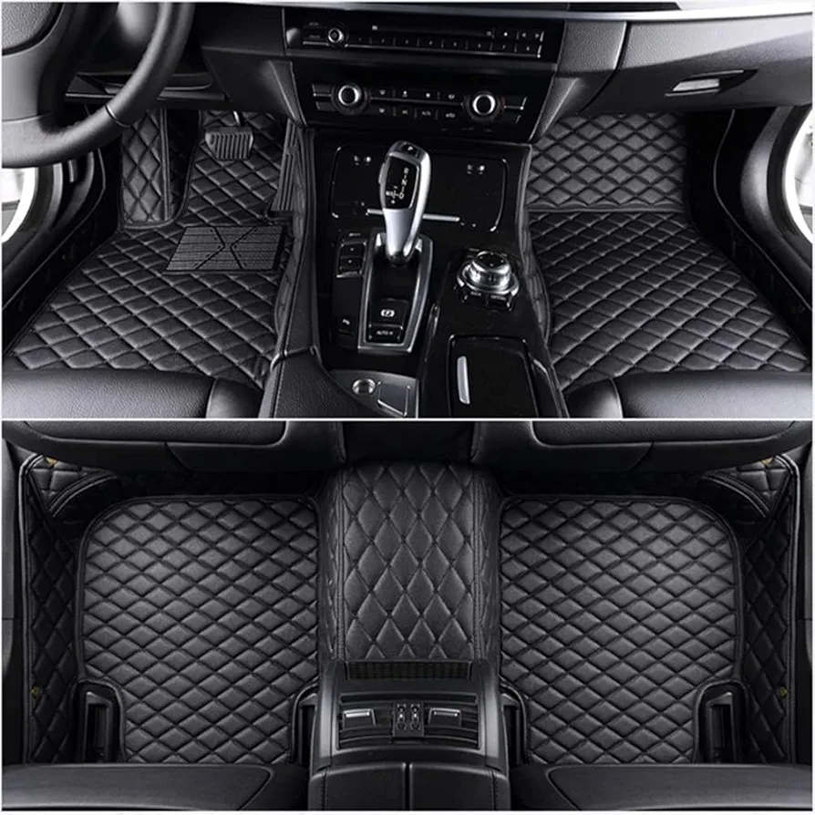 YGHJYTF Coche Cuero De Alfombrillas para BM-W X5 E70 2008-2013, Completamente rodeado Automovil Alfombras ProteccióN Moqueta Forro Piso Estera Interior,A/Black