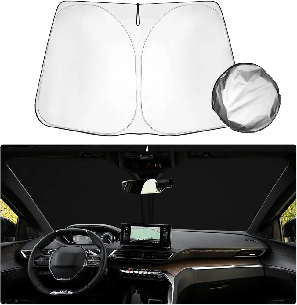 SHAOHAO Peugeot 3008 2016-2023 Parasol Plegable con Tejido Revestido de Plata, Parasol Plegable, protección UV y contra el Calor Accesorios 3008