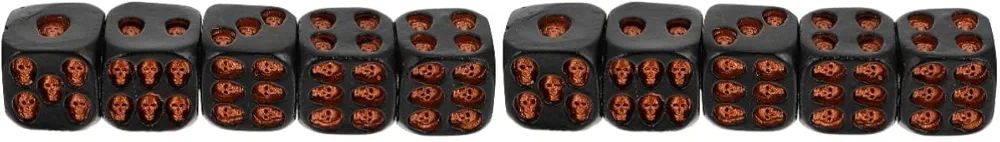 Gadpiparty 10 Piezas de Suministros de Ocio para Juegos Forma Beber Mini Diversión Halloween Pub Herramienta Esqueleto Cubo Seis Dados Juego Dorado Club de La Muerte Novedad