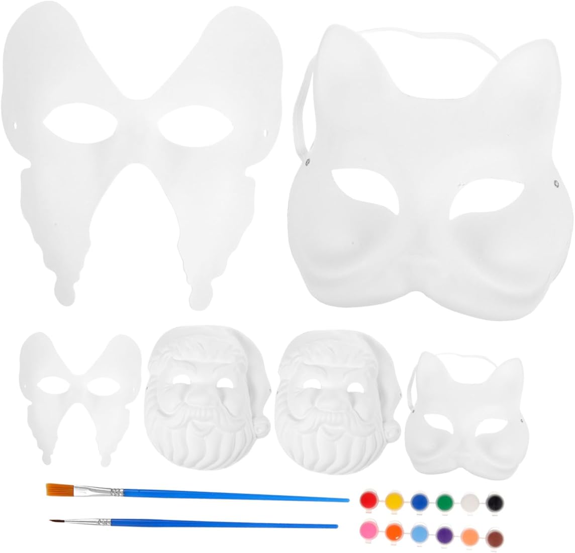 VICASKY 1 Juego De Ocio Aire Libre Graffiti Para Niños Maquillaje Facial DIY Máscara De Papel Maché De Embrión Máscara De Mardi Gras Máscara De Papel Hecha A Mano Máscara