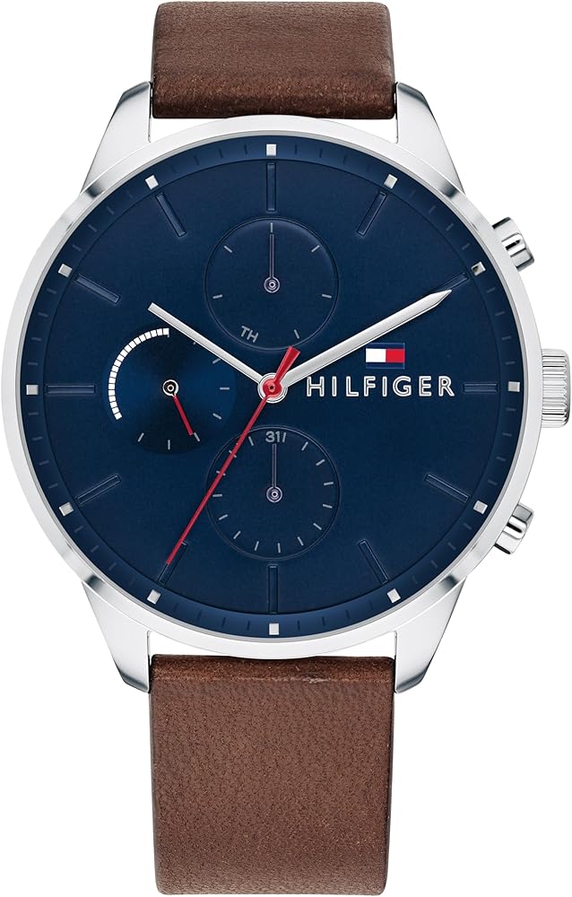 Tommy Hilfiger Reloj Analógico de Cuarzo multifunción para hombre con Correa en piel Marrón - 1791487