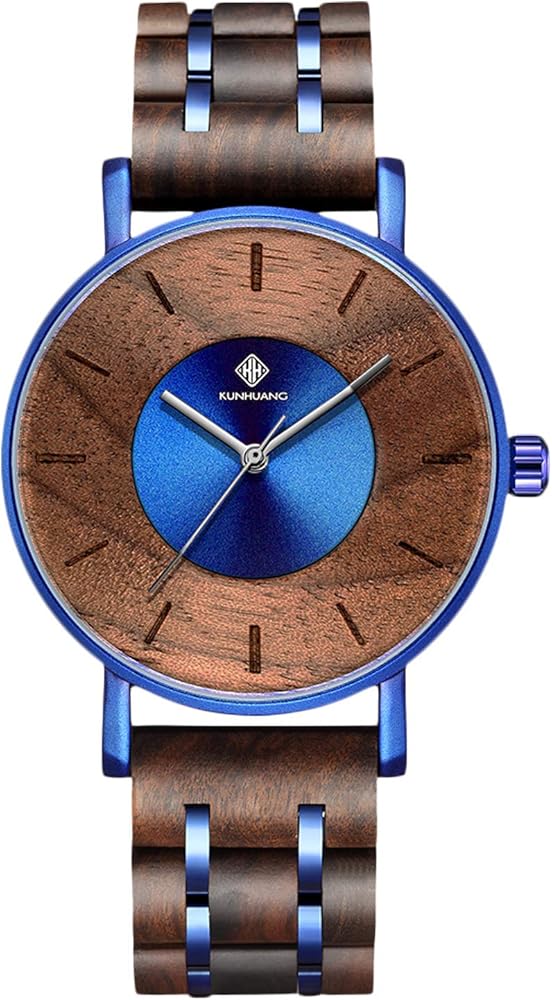 RORIOS Madera del Reloj Moda Reloj Hombre Analógico Cuarzo Relojes Natural Madera Reloj Casual Men Watch