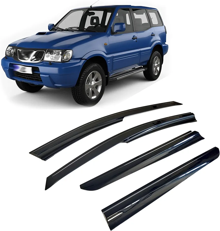 Rumplex Deflectores de viento, deflectores de aire, deflectores de lluvia, deflectores de lluvia para ventanas laterales, compatibles con Nissan Terrano 2010-2016, 4 unidades