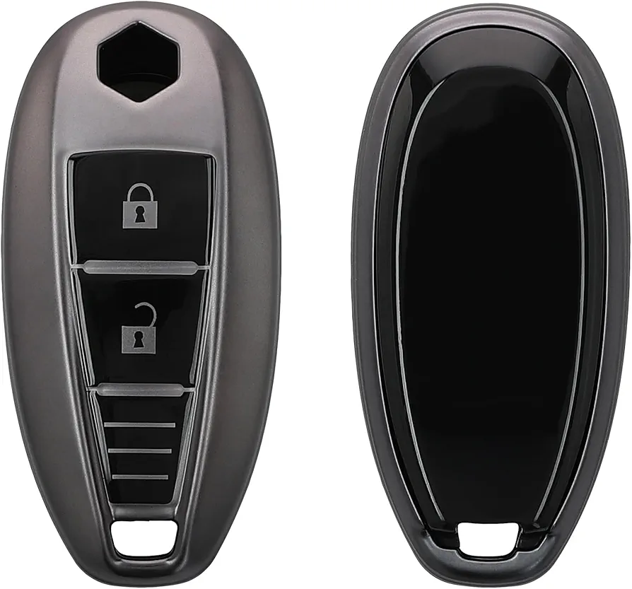 kwmobile Carcasa para Mando Compatible con Suzuki Sport Llave de Coche Keyless Go de 2 Botones - Funda para Llaves de Coche con Botones de TPU - Negro Mate/Negro