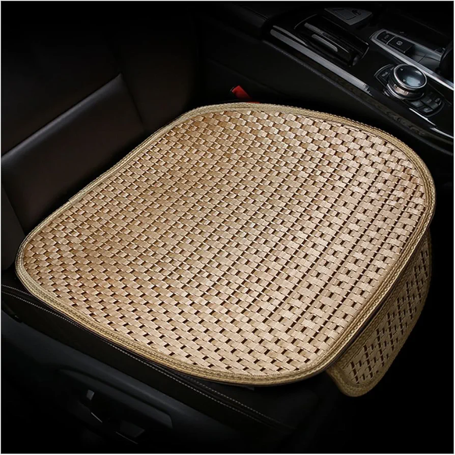 JNNJ 2 Piezas Cojín Delantero, Cojines Coche Asientos Delanteros Suave, Transpirable, Cojín Antideslizante para Asiento De Coche, Cuatro Estaciones Generales para Coches, Truck, SUV(Beige)