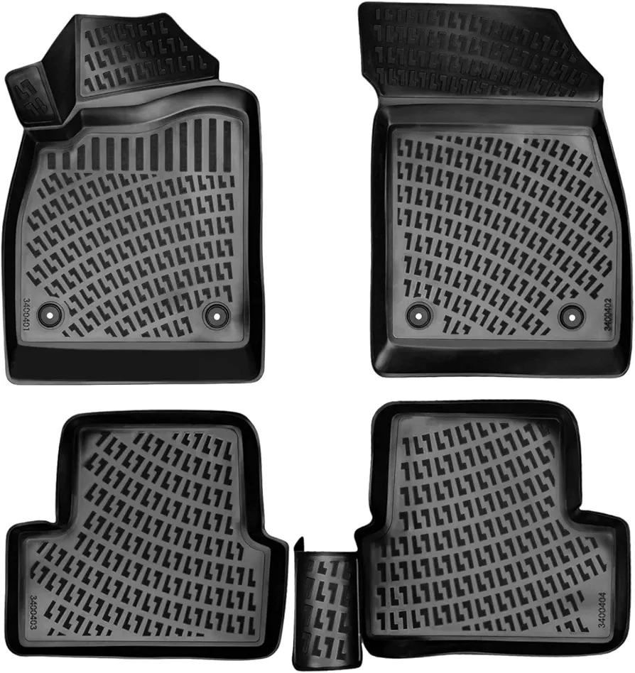 Rizline Alfombrillas 3D para Coche compatibles con Opel Astra J 2009 – 2015, Accesorios de Coche dealfombrillas de Goma TPE para Todos los climas, Antideslizantes para la Color Negro