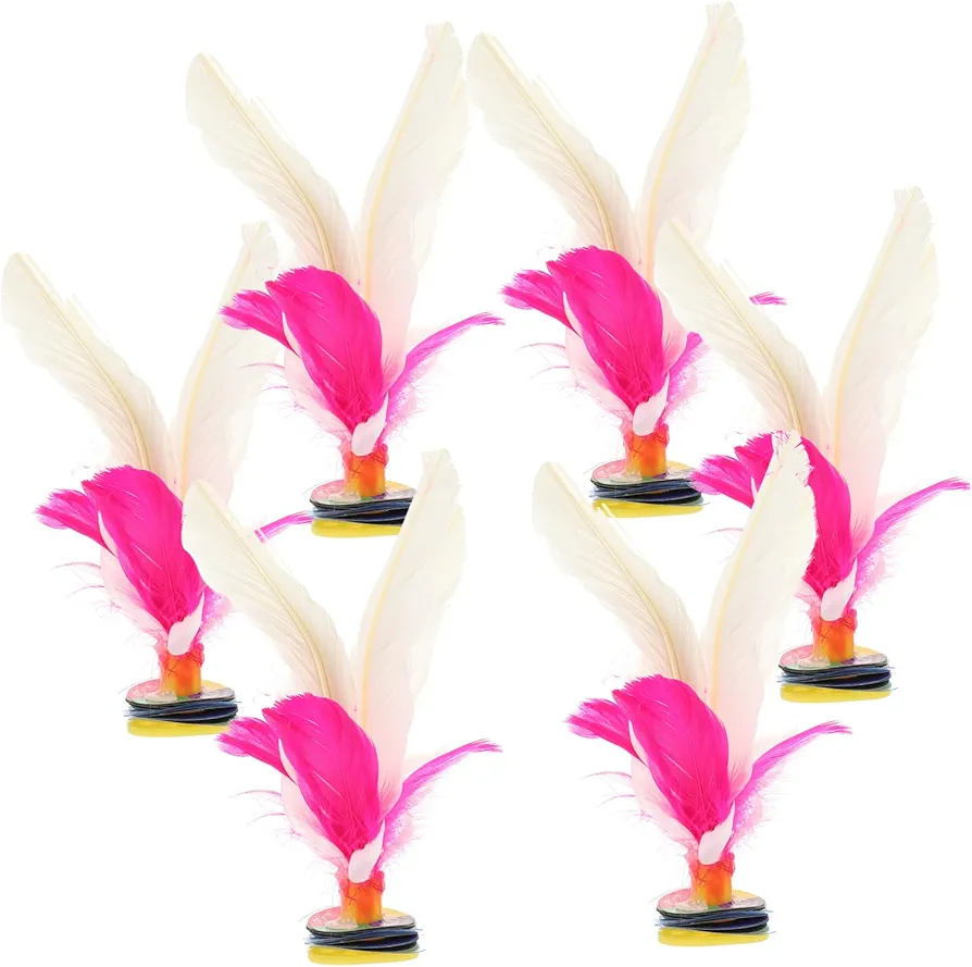 VICASKY 6 Piezas Volante de Pluma de Ganso Juguetes Exteriores para niños Juguetes de Ocio para niños jianzi Games Juguetes niño Juego Patada de Juguete Suministros Deportivos Caucho