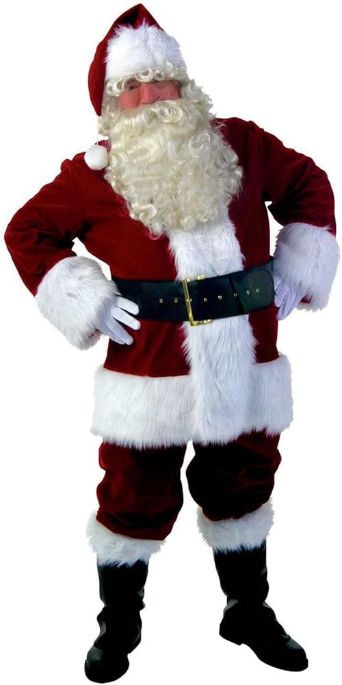Cexiakong Disfraz de Santa Claus para hombre y mujer, 5 piezas, juego de disfraz de Papá Noel, disfraz de Papá Noel, para mujeres, hombres, mujeres, disfraz de Navidad, disfraz completo